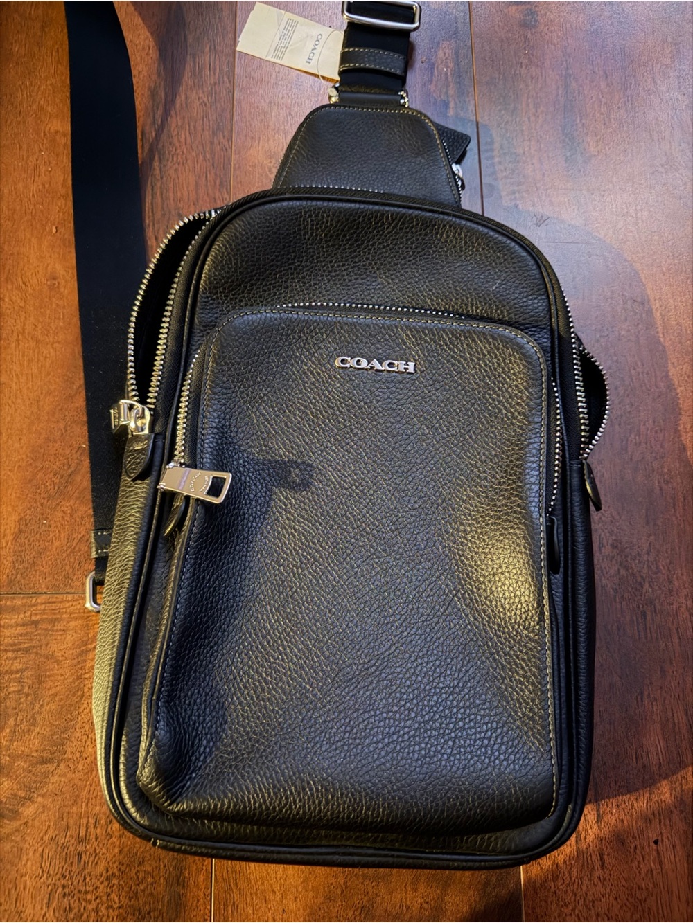 Coach Black Pebbled Leather Men's Crossbody Belt Bag Ethan pack retail $378 - Picture 3 of 10